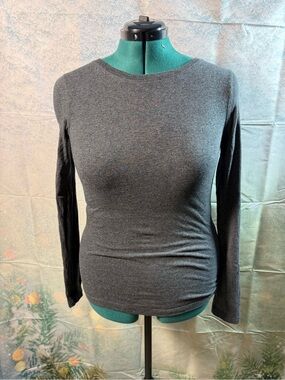 228-Color Story Charcoal Gray Long-Sleeve Crewneck Top